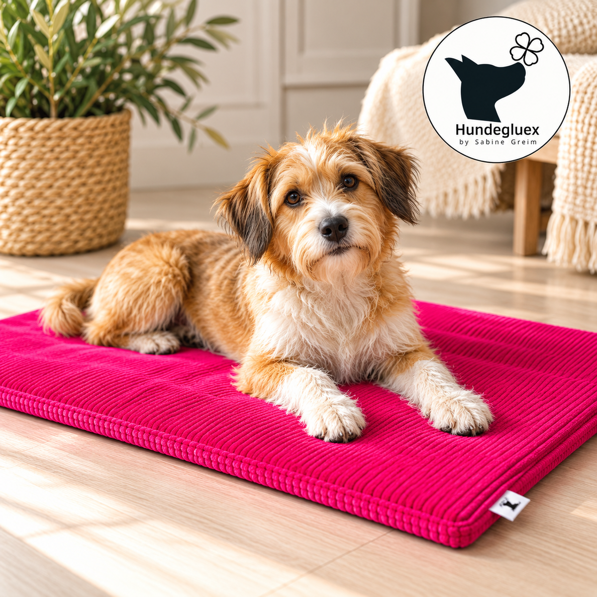 Hundedecke „Oscar“ aus Cord – Pink 🐾