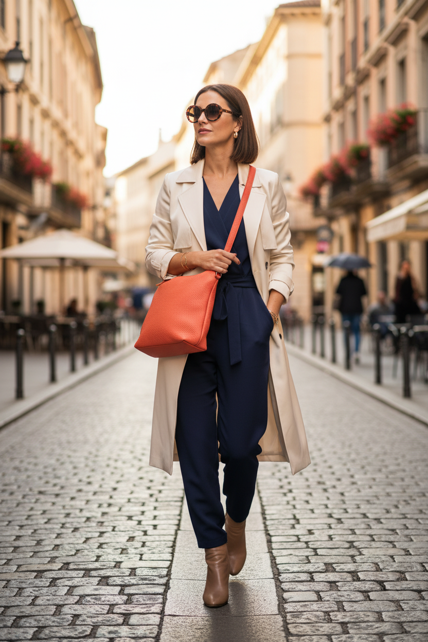 Leder Ketten Henkeltasche Orange - Premium Im Einsatz