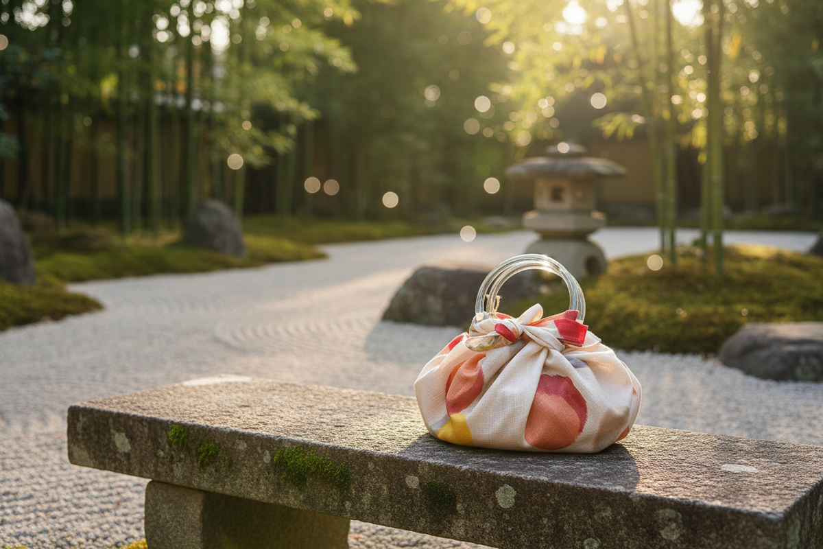 Zen-Garten mit Steinlaterne