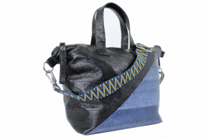 Lachsleder Damenhandtasche "Blue"