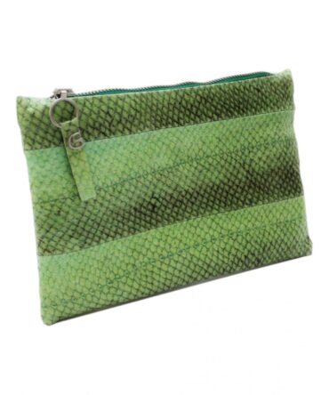 Lachsleder Damenclutch "Green"